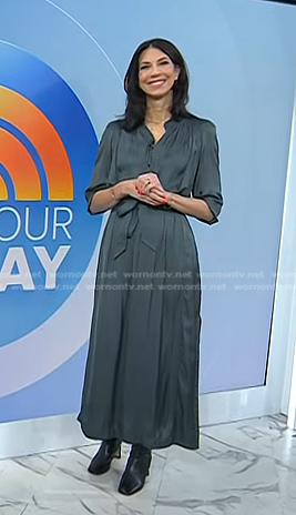 Natalie’s grey satin dress on Today