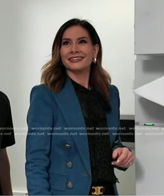 Rebecca's leopard blouse and denim blazer on Good Morning America