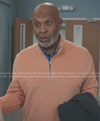 Richard's orange quarter zip sweater on Greys Anatomy