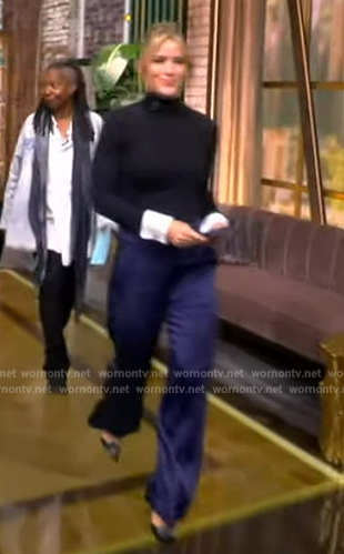 Sara's black contrast cuffs sweater on The View