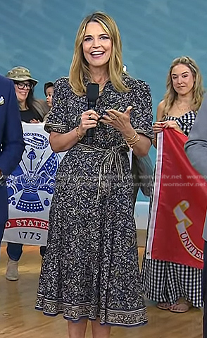 Savannah's paisley puff sleeve dress on Today