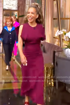 Sunny's burgundy gathered dress on The View