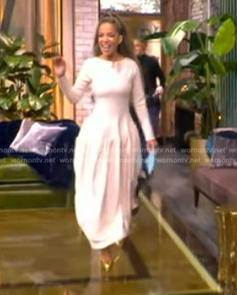 Sunny's white long sleeve dress on The View
