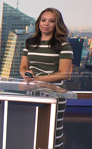 Adelle's green striped dress on Today