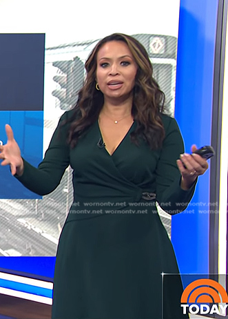 Adelle's green wrap dress on Today