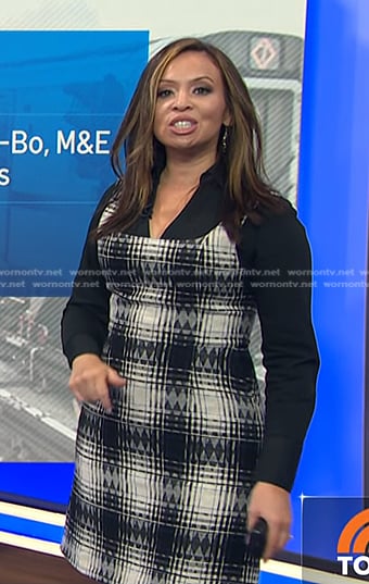 Adelle's white plaid mini dress on Today