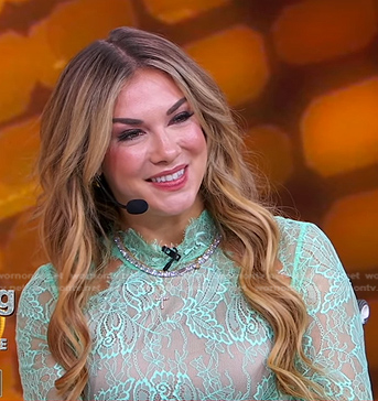 Allison Holker's green lace dress on Good Morning America