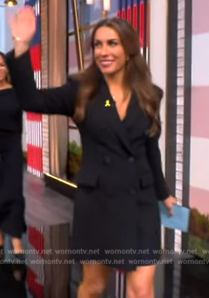 Alyssa's black double breasted blazer dress on The View