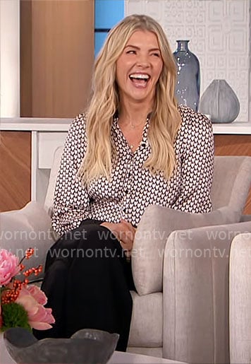 Amanda's heart print blouse on The Talk