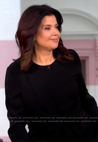 Ana's black twist front dress on The View