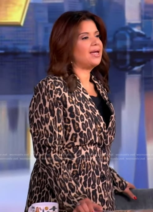 Ana's leopard print blazer and pants on The View