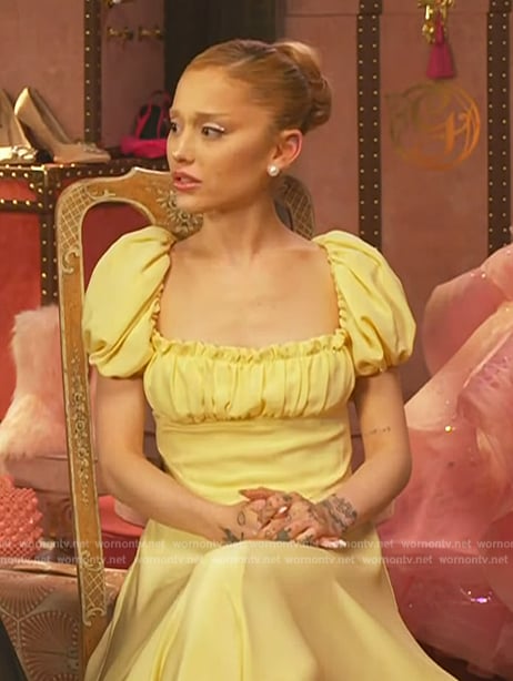 Ariana Grande's yellow maxi dress on E! News