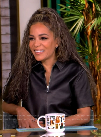 Sunny's black leather shirtdress on The View