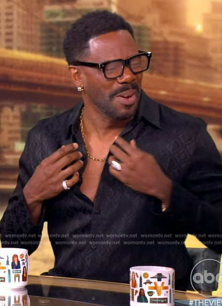 Colman Domingo's black satin shirt on The View