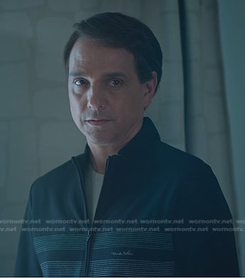 Daniel's black stripe half-zip sweatshirt on Cobra Kai