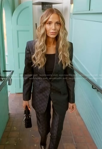 Dorit's black blazer and pants on The Real Housewives of Beverly Hills