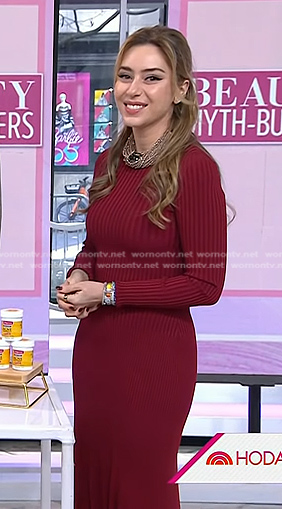 Dr. Shereene Idriss's red ribbed dress on Today