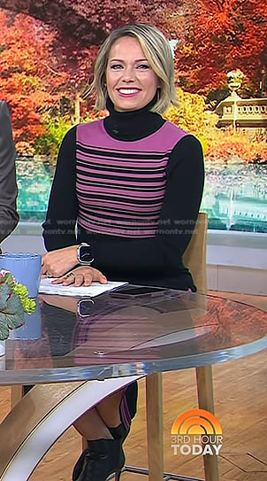 Dylan's black and pink striped knit dress on Today