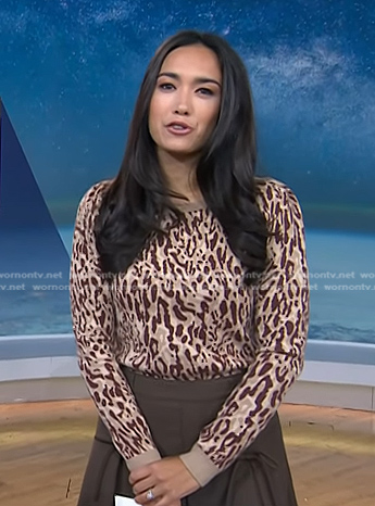 Emilie's beige animal print sweater on Today