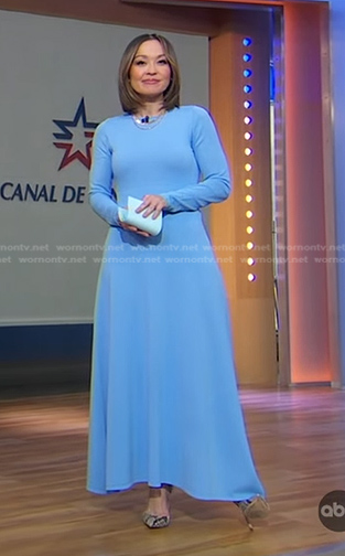 Eva's light blue maxi dress on Good Morning America