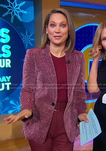 Ginger's pink lurex blazer on Good Morning America