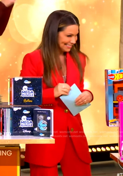 Gretta's red blazer and pants on The View