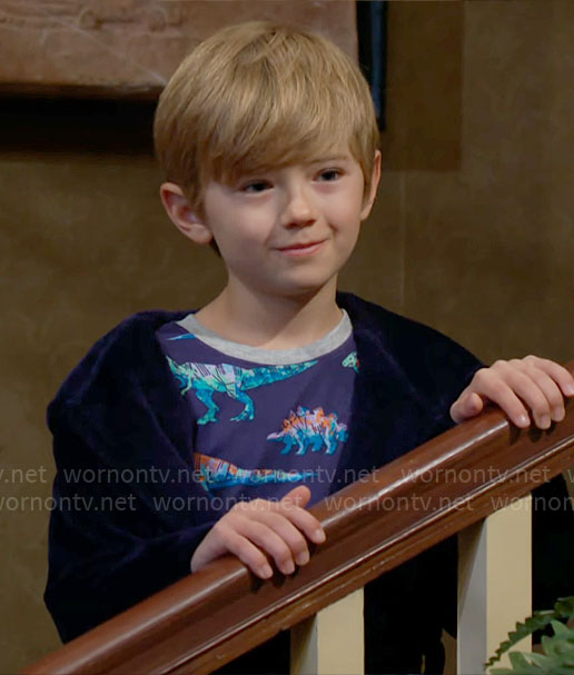 Harrison's dinosaur pajamas on The Young and the Restless
