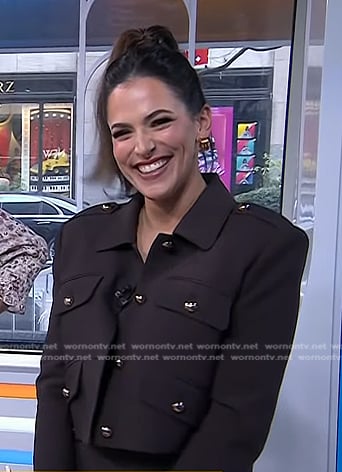 Janelle Lam's brown cropped jacket and dress on Today