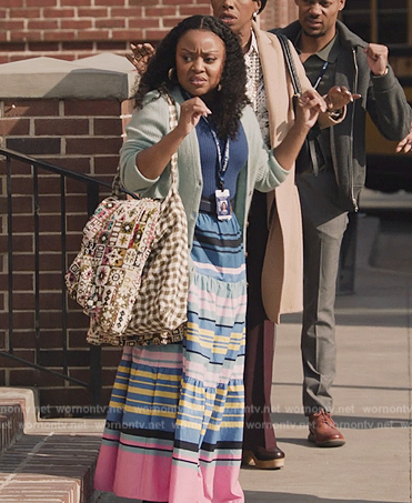 Janine's striped skirt on Abbott Elementary
