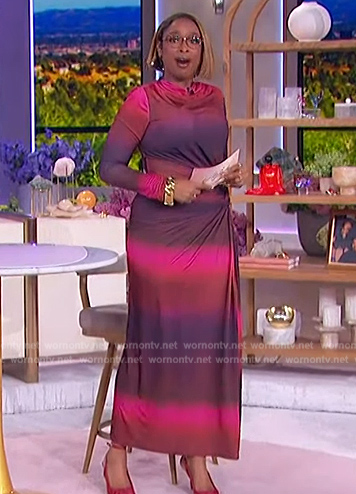 Jennier's tie dye print dress on The Jennifer Hudson Show