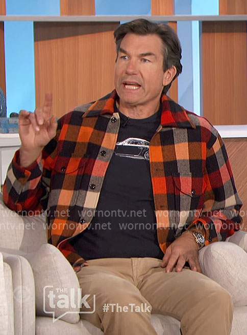 Jerry's orange checked overshirt on The Talk