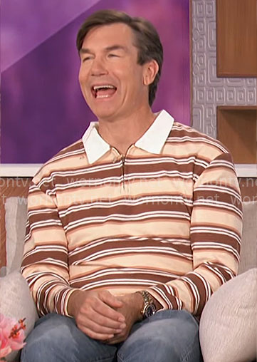 Jerry's striped long sleeve polo shirt on The Talk