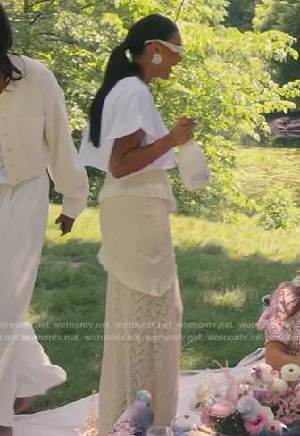 Jessel's embroidered fringe skirt on The Real Housewives of New York City