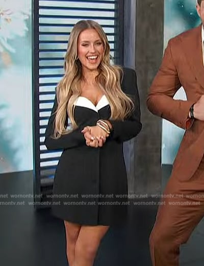 Jessica's contrast trim dress on Access Hollywood