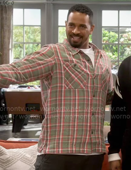 Junior's green and red plaid shirt on Poppas House