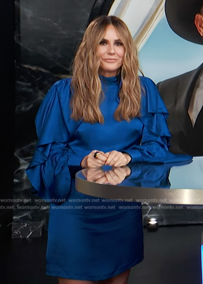 Keltie's blue ruffle sleeve dress on E! News