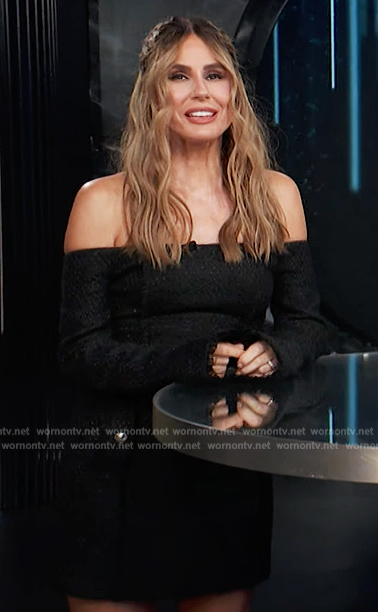 Keltie's black off shoulder mini dress on E! News