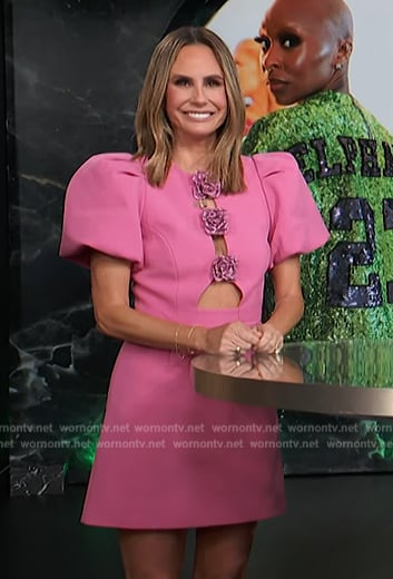 Keltie's rose applique cutout dress on E! News