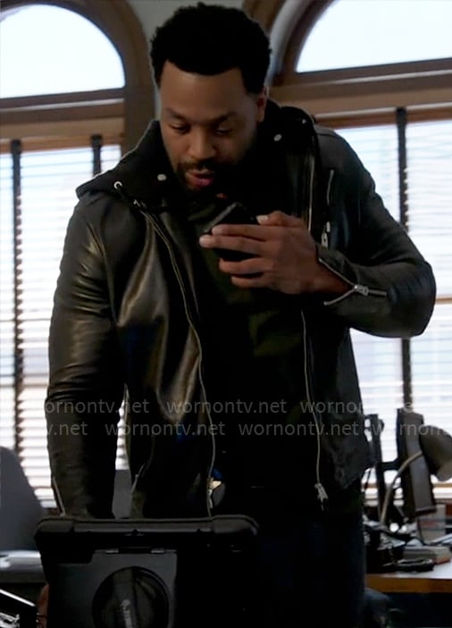 Kevin's hooded leather jacket on Chicago PD