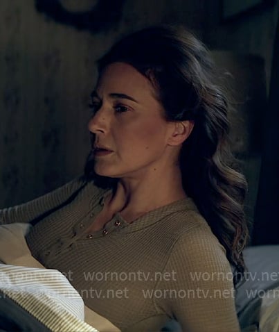 Lana's grey textured henley top on Superman and Lois
