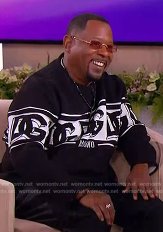 Martin Lawrence's black logo sweater on The Jennifer Hudson Show