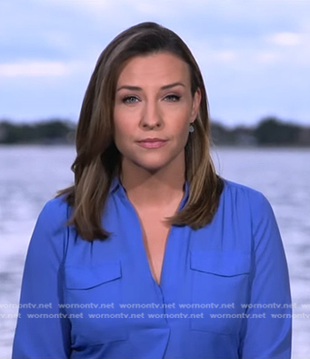Mary's blue chest pocket shirt on Good Morning America