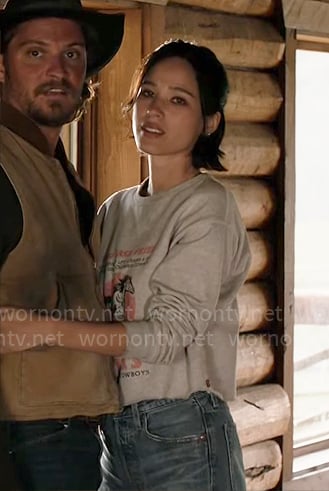 Monica's Levis graphic sweatshirt on Yellowstone
