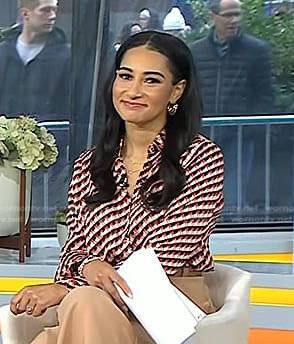 Morgan's geometric print blouse on Today