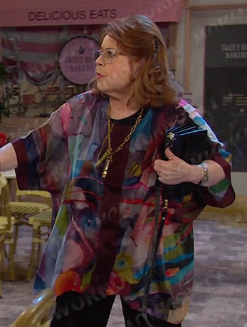 Nancy's multicolor floral tunic on Days of our Lives