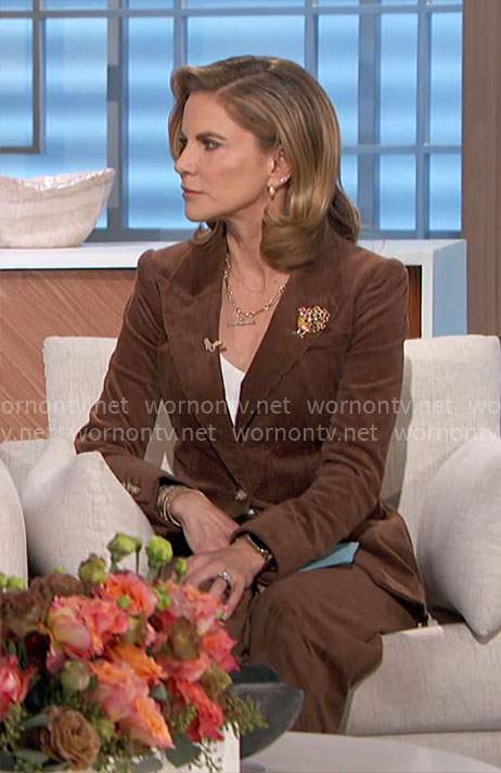 Natalie's brown corduroy suit on The Talk