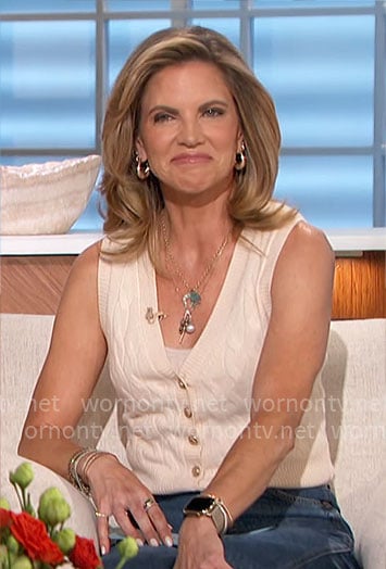 Natalie's cable knit sweater vest on The Talk