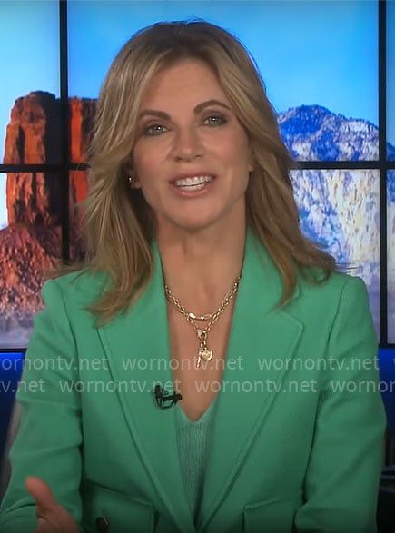 Natalie Morales' green jacket on CBS Mornings