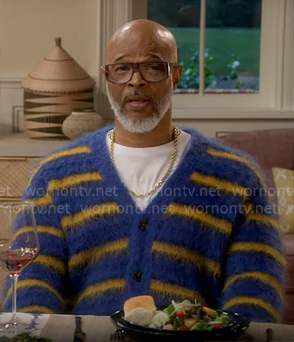 Poppa's blue and yellow striped cardigan on Poppas House