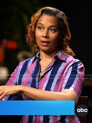 Rhiannon Giddens' tie dye striped shirt on Good Morning America